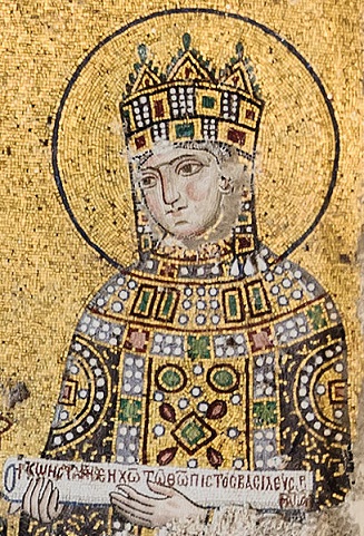 Zoe Porphyrogenita  Byzantine Empress Consort reigned 1028-1050   mosaic from  Hagia Sophia  Istanbul